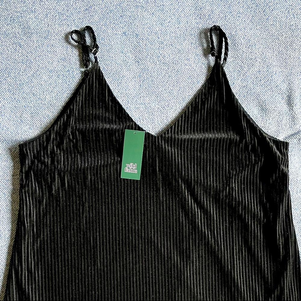Corduroy black mini dress